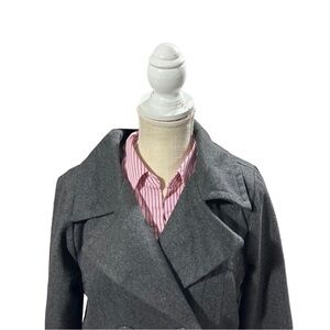 Dollhouse NYC Grey Double-Breasted 3 Button Pea Coat Jacket Sz L Pockets NWT